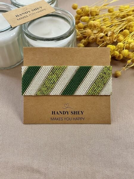 Çizgili Çayır - Miyuki Boncuk Bileklik | El Yapımı | Ayarlanabilir