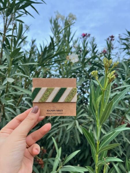 Çizgili Çayır - Miyuki Boncuk Bileklik | El Yapımı | Ayarlanabilir