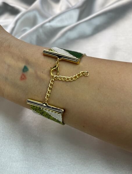 Çizgili Çayır - Miyuki Boncuk Bileklik | El Yapımı | Ayarlanabilir