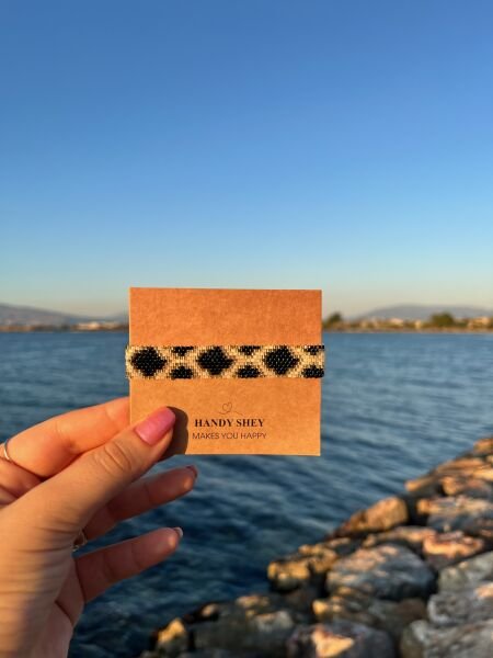 Sonsuz Çerçeve - Miyuki Boncuk Bileklik | El Yapımı | Ayarlanabilir Siyah