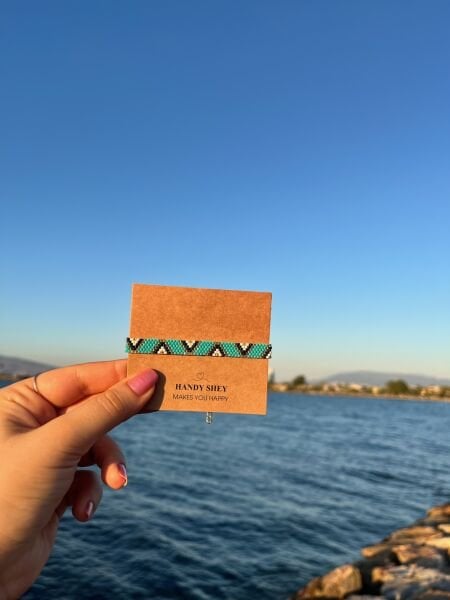 Turkuaz Kalkan - Miyuki Boncuk Bileklik | El Yapımı | Ayarlanabilir