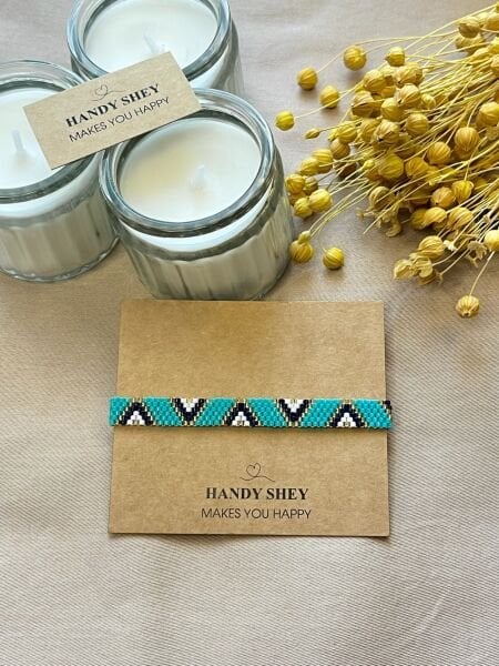 Turkuaz Kalkan - Miyuki Boncuk Bileklik | El Yapımı | Ayarlanabilir