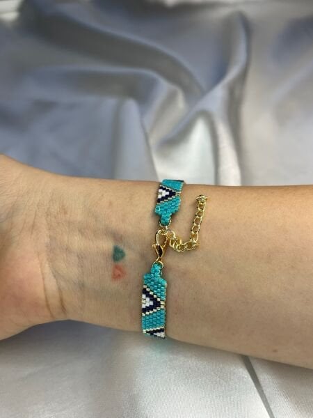 Turkuaz Kalkan - Miyuki Boncuk Bileklik | El Yapımı | Ayarlanabilir