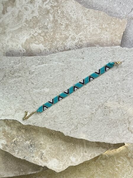 Turkuaz Kalkan - Miyuki Boncuk Bileklik | El Yapımı | Ayarlanabilir