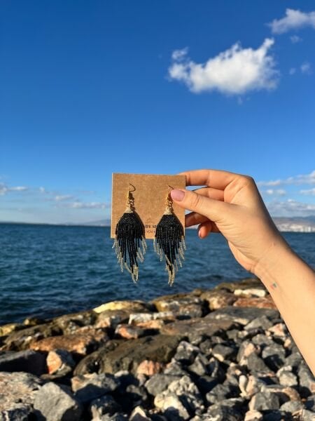 Akış Noktası - Miyuki Boncuk Küpe | El Yapımı | Çelik Aparatlı