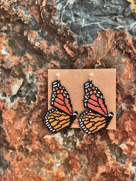 Ateş Kanat - Miyuki Boncuk Küpe | El Yapımı | Çelik Aparatlı