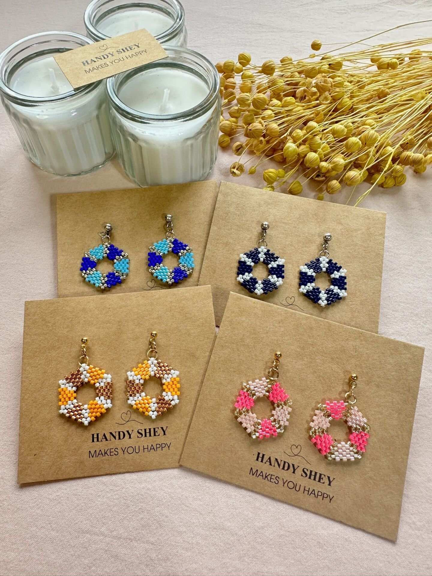 Dönence - Miyuki Boncuk Küpe | El Yapımı | Çelik Aparatlı