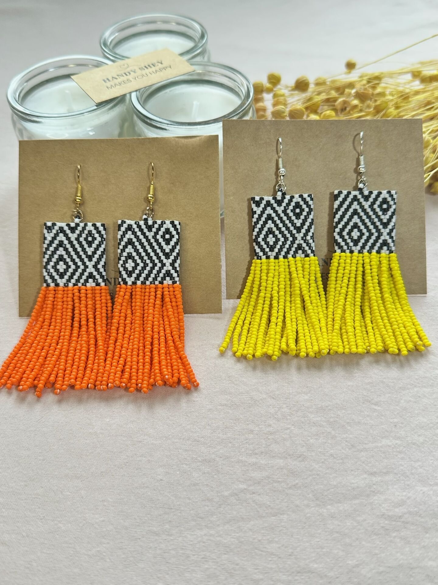 Püskül Diyarı - Miyuki Boncuk Küpe | El Yapımı | Çelik Aparatlı