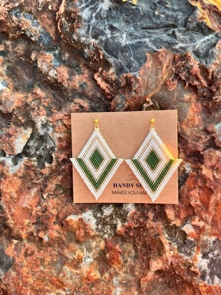 Ritim Hatları - Miyuki Boncuk Küpe | El Yapımı | Çelik Aparatlı