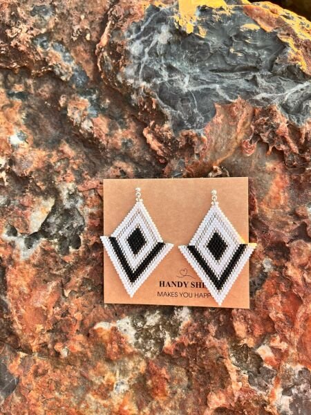 Ritim Hatları - Miyuki Boncuk Küpe | El Yapımı | Çelik Aparatlı