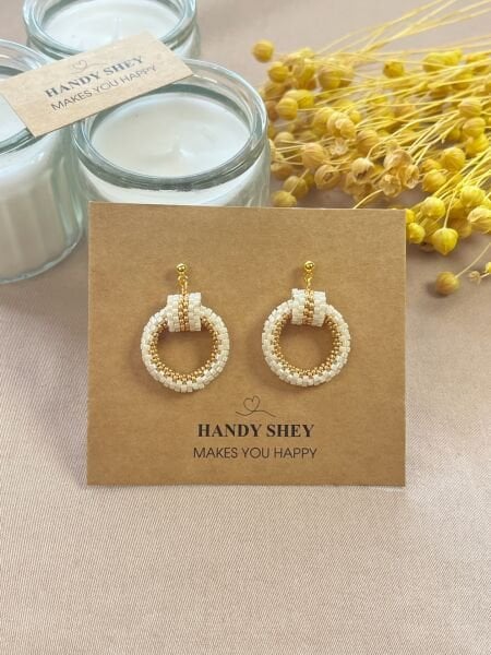 Sade Döngü - Miyuki Boncuk Küpe | El Yapımı | Çelik Aparatlı