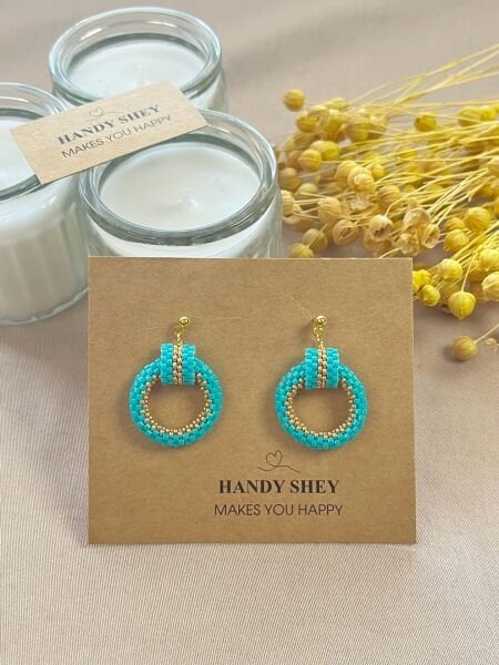 Sade Döngü - Miyuki Boncuk Küpe | El Yapımı | Çelik Aparatlı