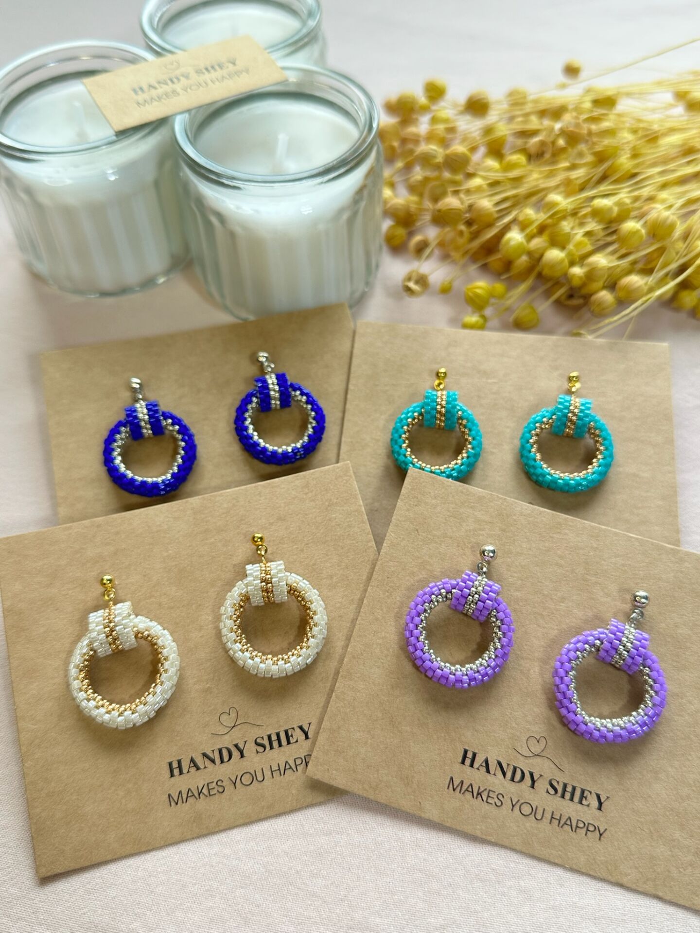 Sade Döngü - Miyuki Boncuk Küpe | El Yapımı | Çelik Aparatlı