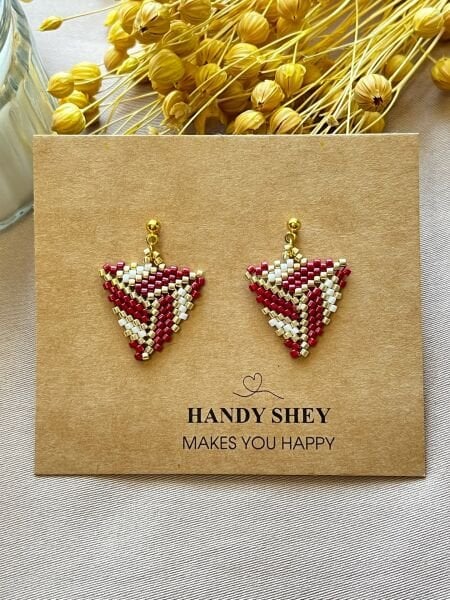 Yön Oyunu - Miyuki Boncuk Küpe | El Yapımı | Çelik Aparatlı