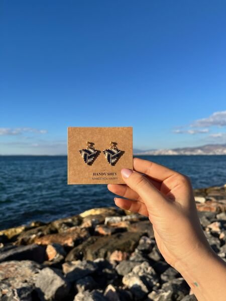 Yön Oyunu - Miyuki Boncuk Küpe | El Yapımı | Çelik Aparatlı