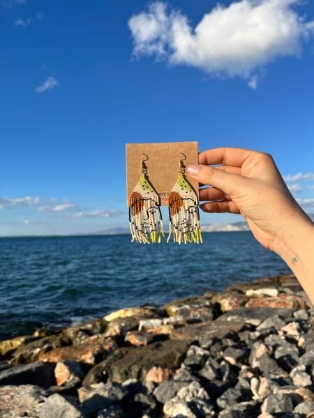 Yüzün Şiiri - Miyuki Boncuk Küpe | El Yapımı | Çelik Aparatlı