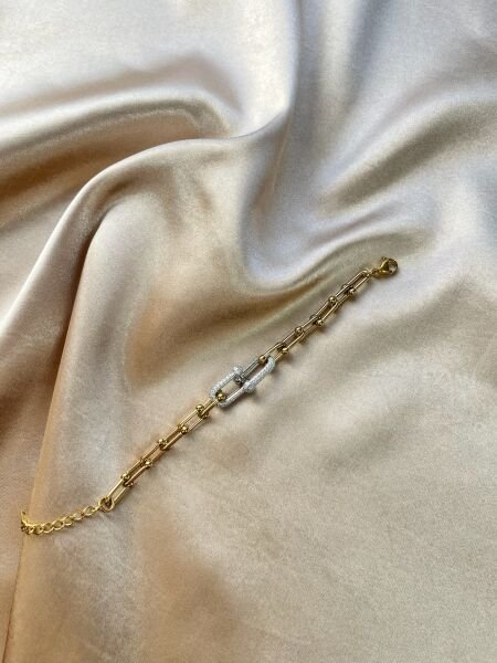 Çelik Bileklik | 316L Paslanmaz Çelik | Gold Renk | Suya Dayanıklı