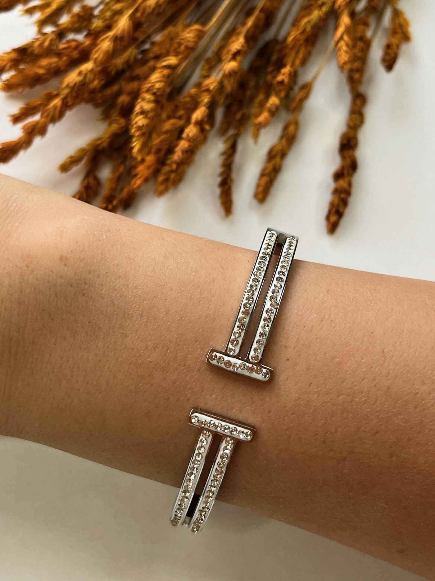 Çelik Kelepçe | 316L Paslanmaz Çelik | Gold/Silver Renk | Suya Dayanıklı Silver