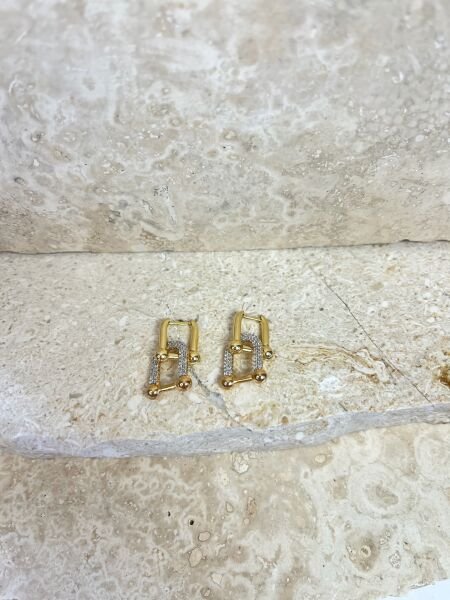 Çelik Küpe | 316L Paslanmaz Çelik | Gold Renk | Suya Dayanıklı