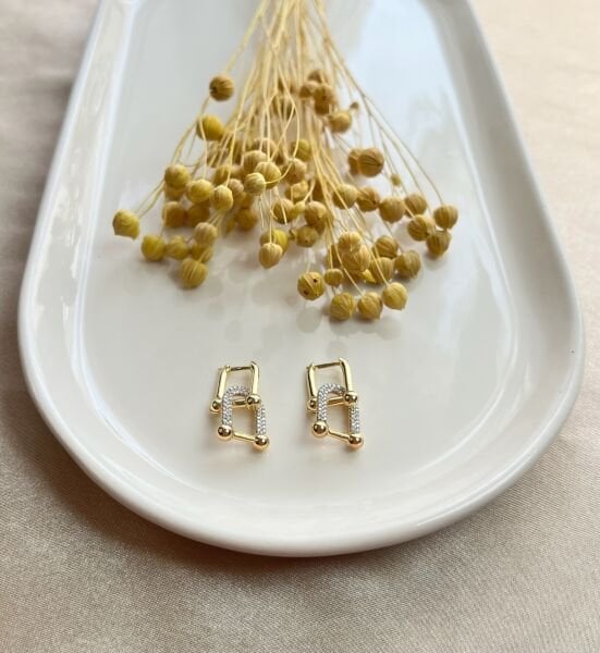 Çelik Küpe | 316L Paslanmaz Çelik | Gold Renk | Suya Dayanıklı