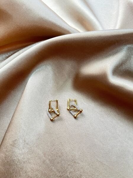 Çelik Küpe | 316L Paslanmaz Çelik | Gold Renk | Suya Dayanıklı