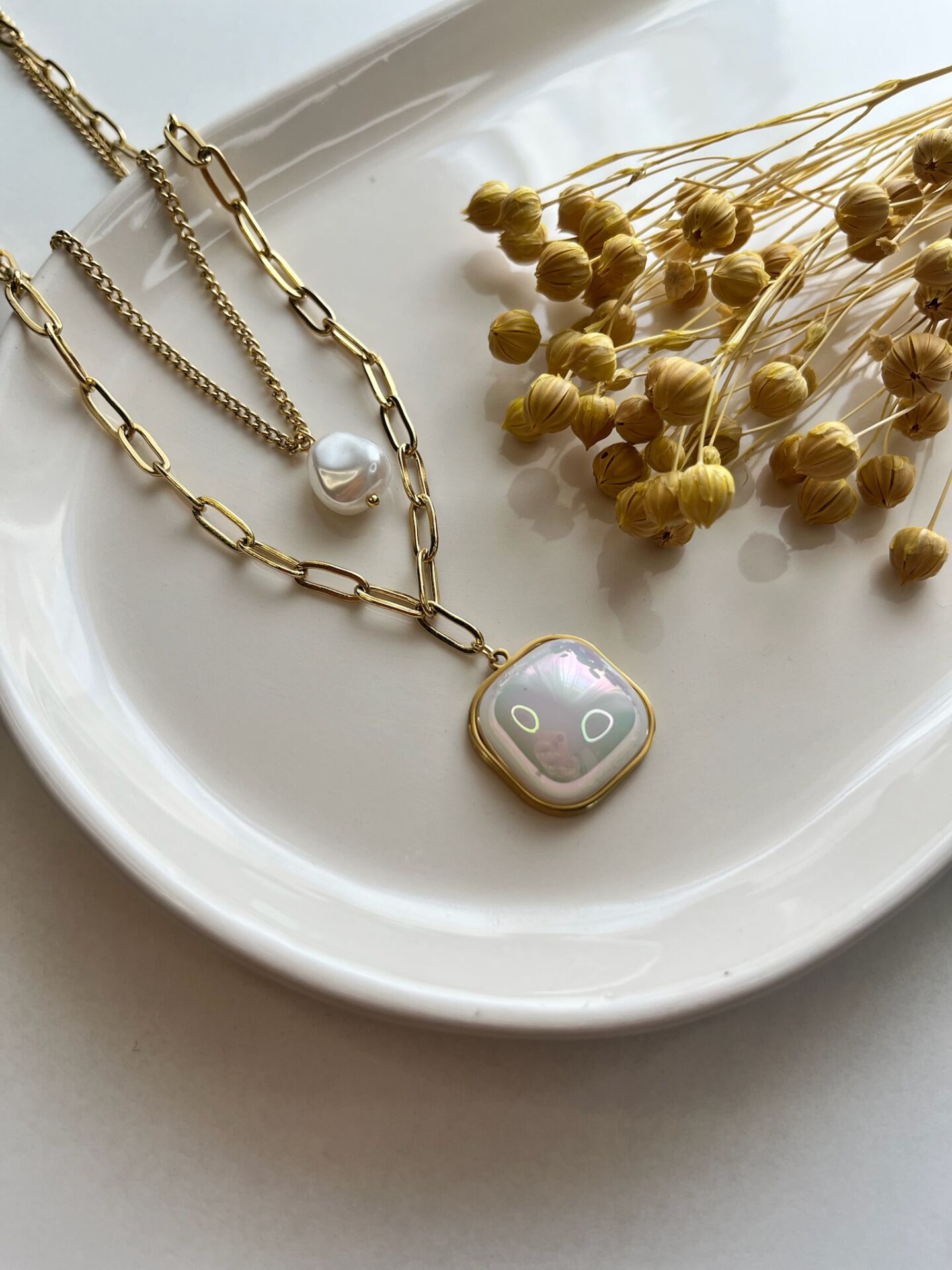 Çelik Kolye | 316L Paslanmaz Çelik | Gold Renk | Suya Dayanıklı