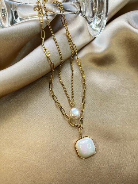 Çelik Kolye | 316L Paslanmaz Çelik | Gold Renk | Suya Dayanıklı