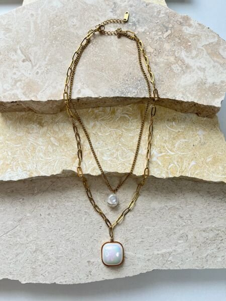 Çelik Kolye | 316L Paslanmaz Çelik | Gold Renk | Suya Dayanıklı