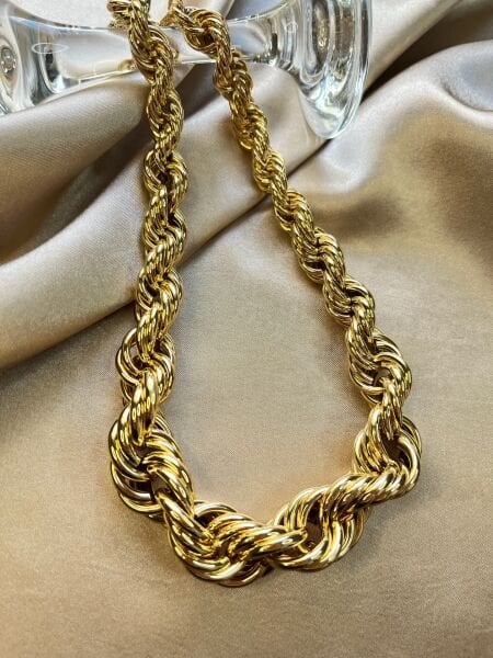 Çelik Kolye | 316L Paslanmaz Çelik | Gold Renk | Suya Dayanıklı