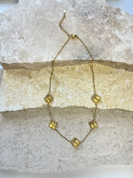 Çelik Kolye | 316L Paslanmaz Çelik | Gold/Silver Renk | Suya Dayanıklı Gold