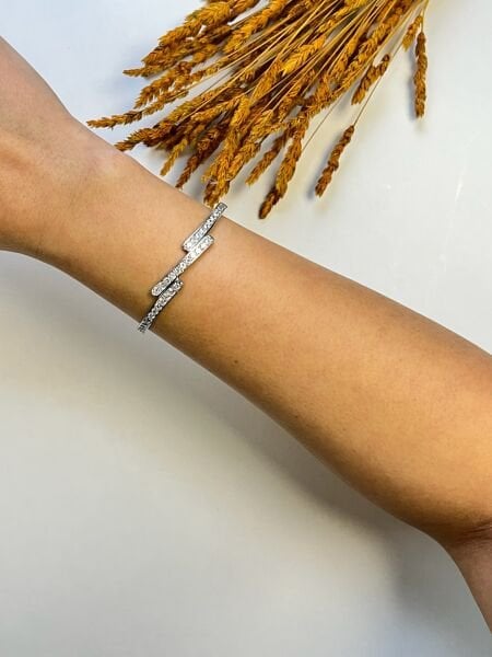 Premium Kelepçe | VIP Özel Seri | Xuping Tarzı Işıltı | Silver Renk