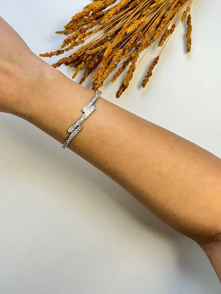 Premium Kelepçe | VIP Özel Seri | Xuping Tarzı Işıltı | Silver Renk