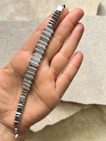 Premium Bileklik | VIP Özel Seri | Xuping Tarzı Işıltı | Silver Renk