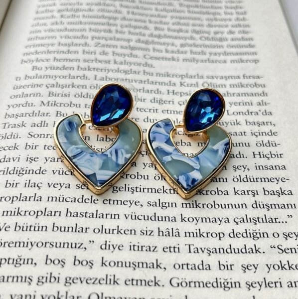 Premium Altın Kaplama Küpe | VIP Özel Seri | Xuping Tarzı Işıltı | Mavi Renk