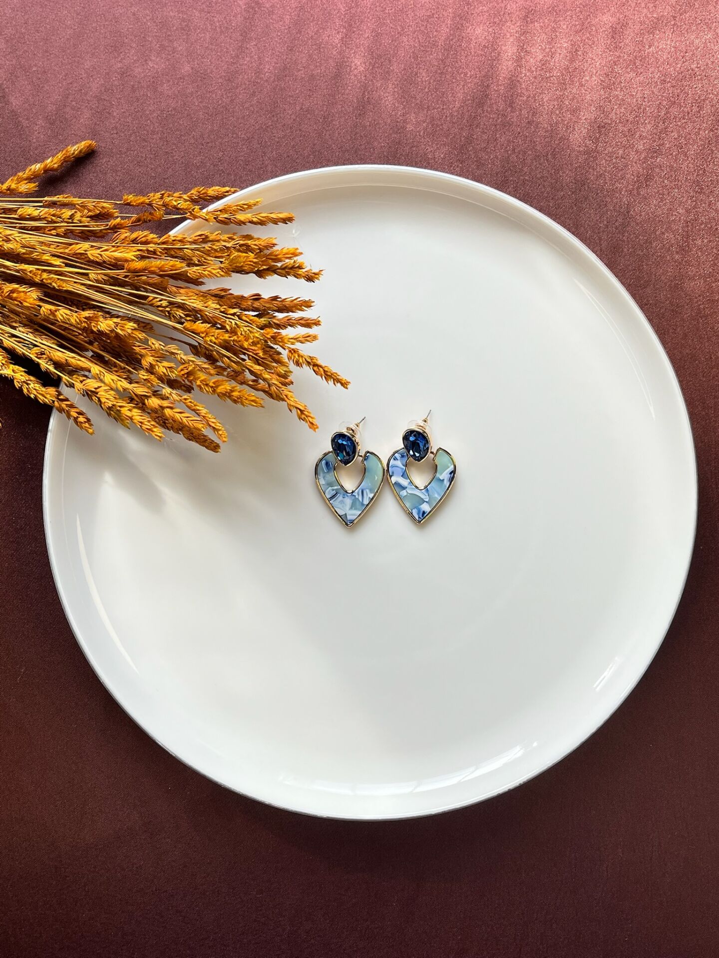 Premium Altın Kaplama Küpe | VIP Özel Seri | Xuping Tarzı Işıltı | Mavi Renk