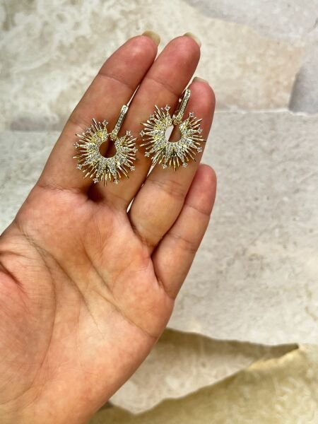 Premium Altın Kaplama Küpe | VIP Özel Seri | Xuping Tarzı Işıltı | Gold Renk