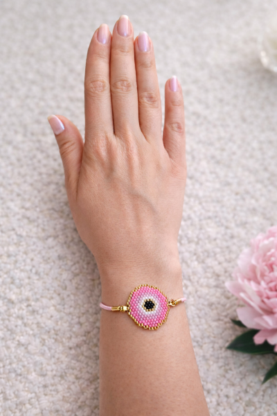 Miyuki Nazar Boncuğu Figürlü İp Bileklik | El Yapımı | Ayarlanabilir