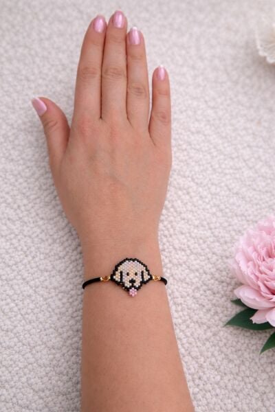 Miyuki Sevimli Köpek Figürlü İp Bileklik | El Yapımı | Ayarlanabilir