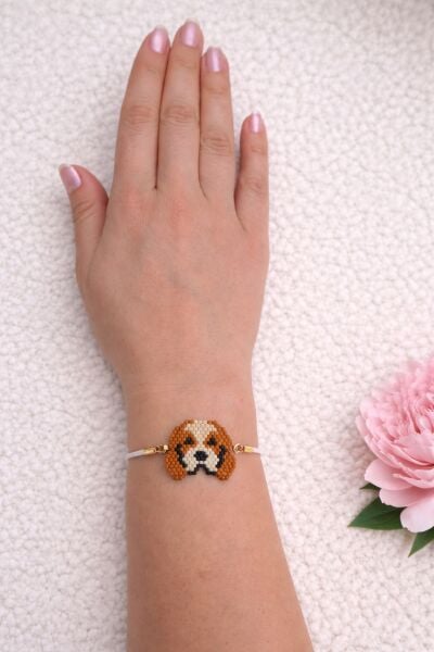 Miyuki Köpek Figürlü İp Bileklik | El Yapımı | Ayarlanabilir