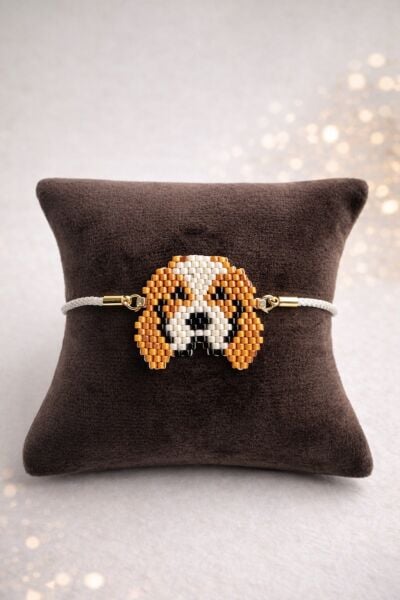 Miyuki Köpek Figürlü İp Bileklik | El Yapımı | Ayarlanabilir
