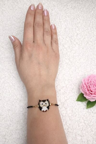 Miyuki Penguen Figürlü İp Bileklik | El Yapımı | Ayarlanabilir