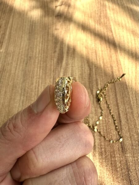 Taşlı Kalp Çelik Kolye | 316L Paslanmaz Çelik | Gold/Silver Renk | Suya Dayanıklı Gold