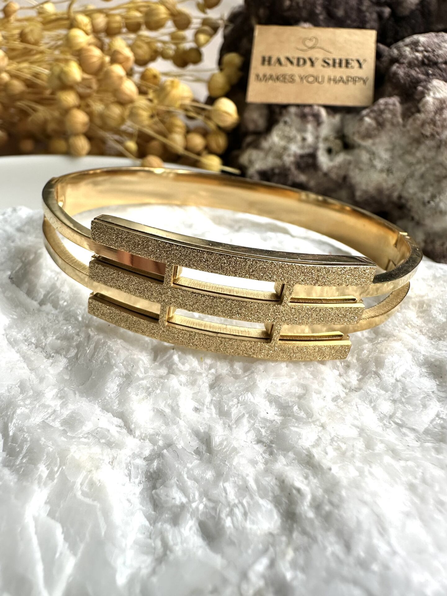 Çelik Kelepçe | 316L Paslanmaz Çelik | Gold Renk | Suya Dayanıklı