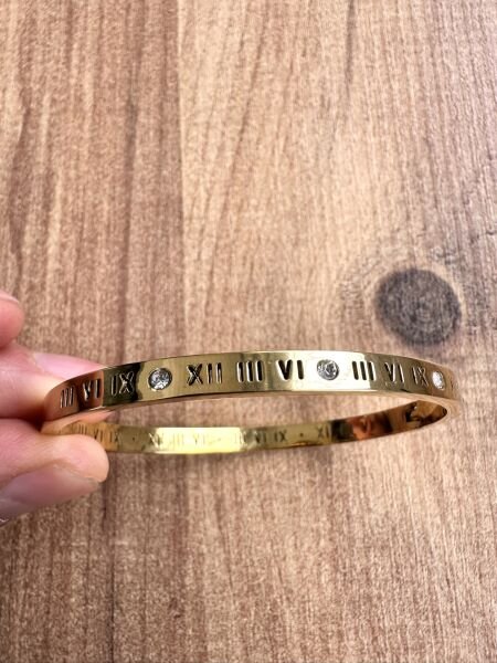 Çelik Kelepçe | 316L Paslanmaz Çelik | Gold Renk | Suya Dayanıklı