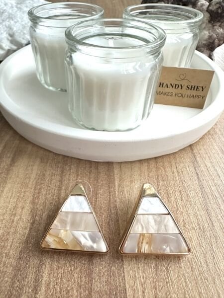 Modern Tasarım Küpe | Trend Model - Yazlık Stil - Gold/Sedef Renk