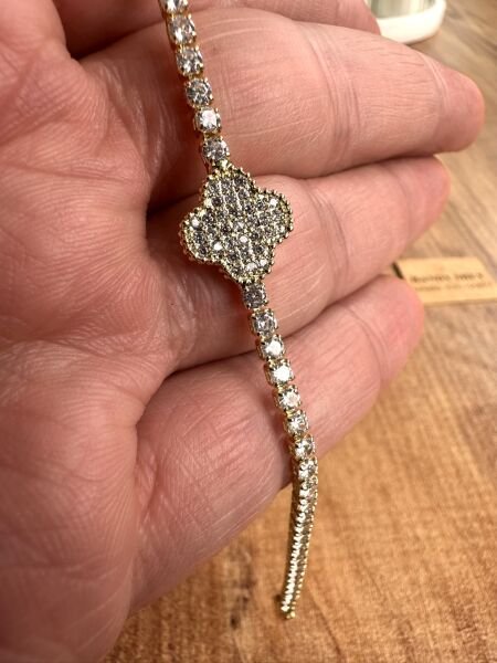 Tekli Yonca Premium Altın Kaplama Bileklik | VIP Özel Seri | Xuping Tarzı Işıltı | Gold Renk