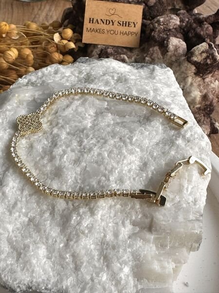 Tekli Yonca Premium Altın Kaplama Bileklik | VIP Özel Seri | Xuping Tarzı Işıltı | Gold Renk