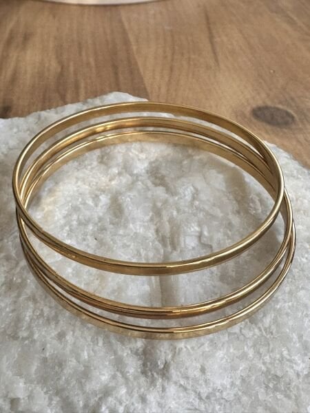 3'lü Çelik Kelepçe | 316L Paslanmaz Çelik | Gold Renk | Suya Dayanıklı