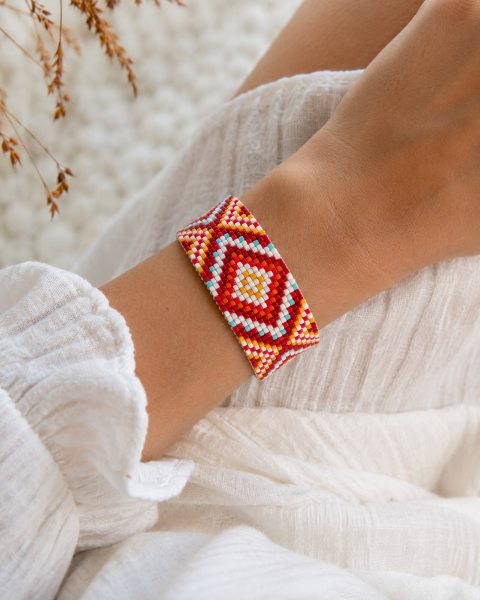 Kilim Motif - Miyuki Boncuk Bileklik | El Yapımı - İnce El İşçiliği