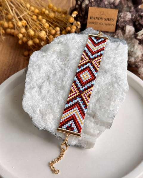 Kilim Motif - Miyuki Boncuk Bileklik | El Yapımı - İnce El İşçiliği